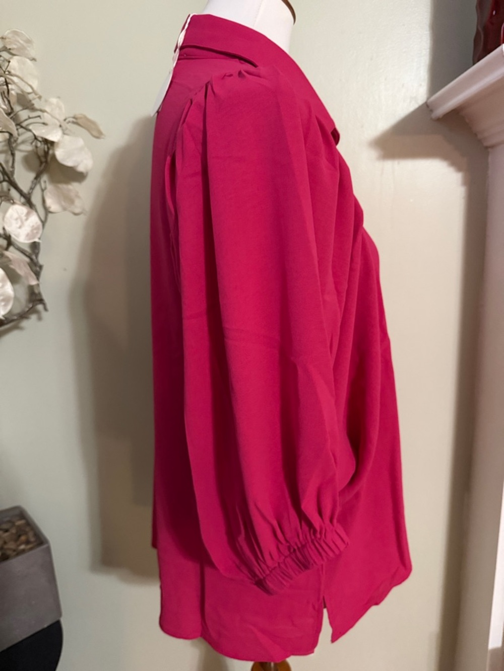ODDY Raspberry Pink Button Front Blouse - Picture 4 of 7